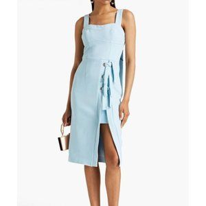 Rebecca Vallance Women's Blue Celestina Knotted Crepe Dress